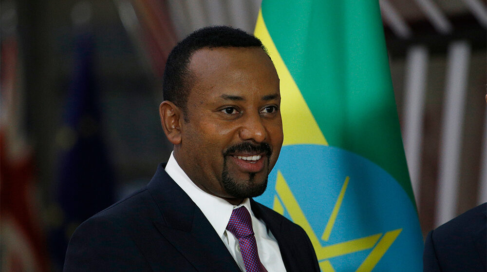 Etiopiens premiärminister Abiy Ahmed under ett besök i Europa 2019