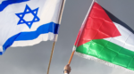 Den israeliska och den palestinska flaggan vajar sida vid sida. Foto: Shutterstock