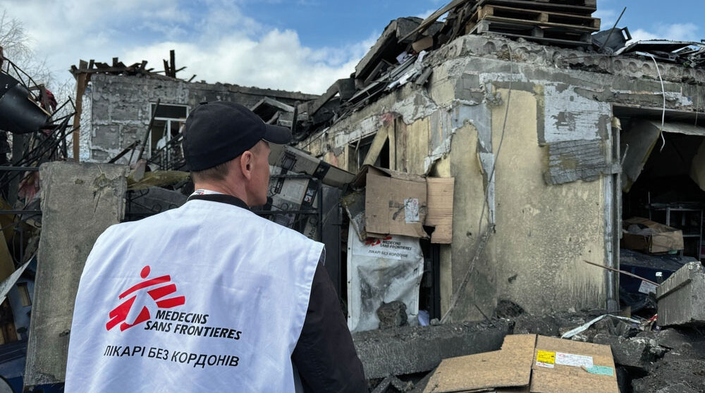 Läkare utan gränser sönderbombade kontor i Ukraina.