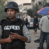 Journalisten Mustafa Al-Bayed i Gaza, iklädd hjälm