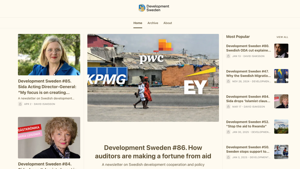 Development Sweden #86. How auditors are making a fortune from aid